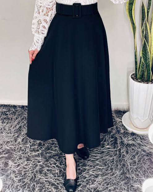 تصویر 2 از قیمت عمده دامن کلوش بلند مشکی